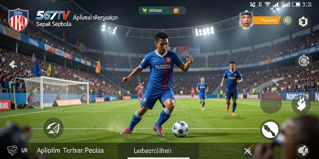 Tampilan gameplay 567TV dengan pertandingan sepakbola yang seru.