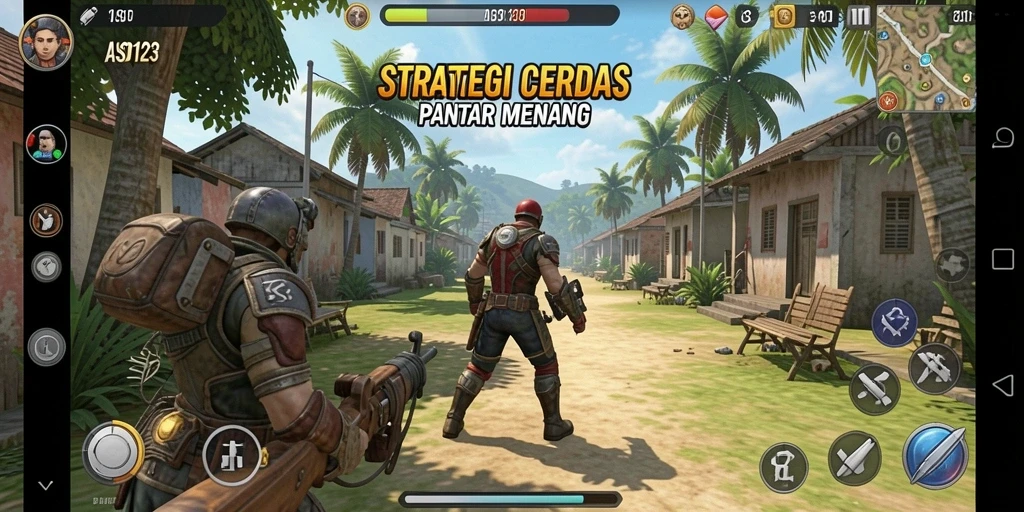 Tangkapan layar game ASD123 menampilkan aksi strategi yang intens.
