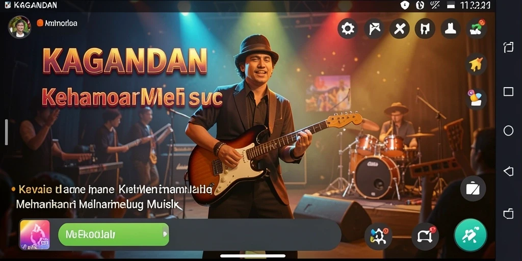 Tampilan antarmuka KAGANDAN saat menciptakan musik yang menyenangkan.