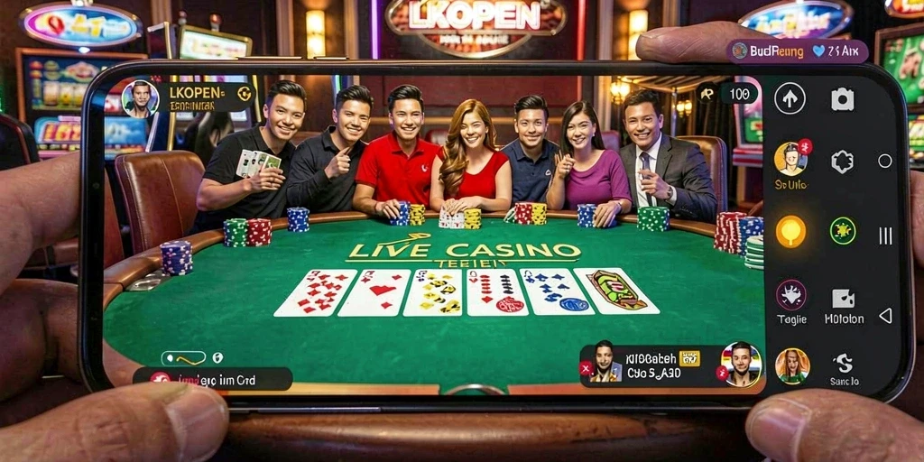 Tampilan menarik dari gameplay Live Casino di LKOPEN.