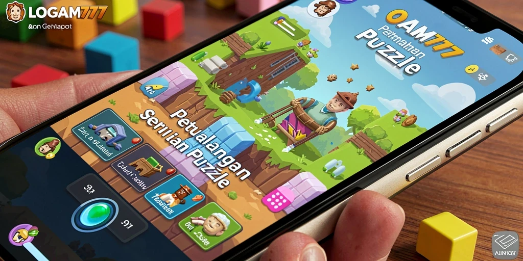 Tampilan grafik yang menarik dalam screenshot permainan Puzzle LOGAM777.