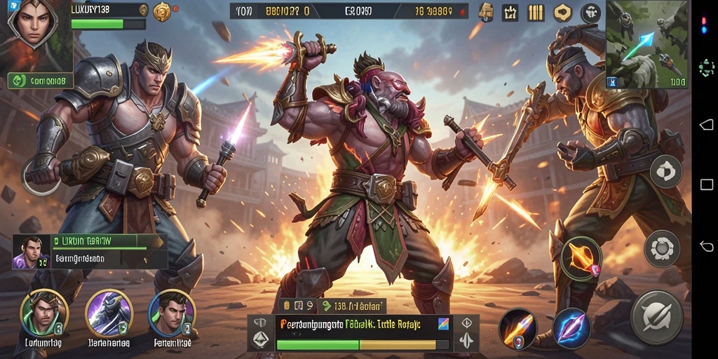 Tangkapan layar gameplay menampilkan pertempuran mendebarkan di LUXURY138.