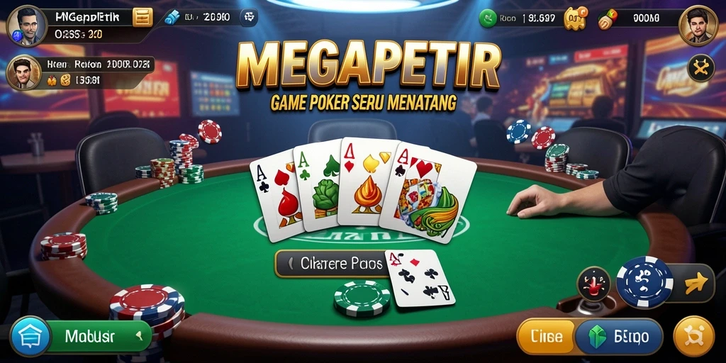 Tampilan gameplay seru dalam MEGAPETIR yang memikat para pemain Poker.