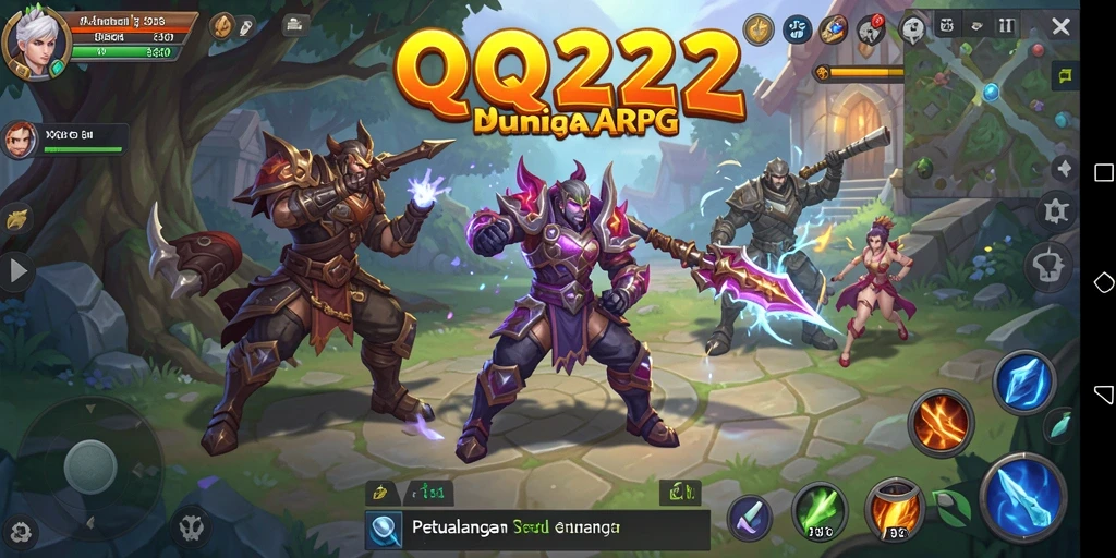 Screenshot utama QQ222 menampilkan aksi gameplay seru di dunia ARPG.