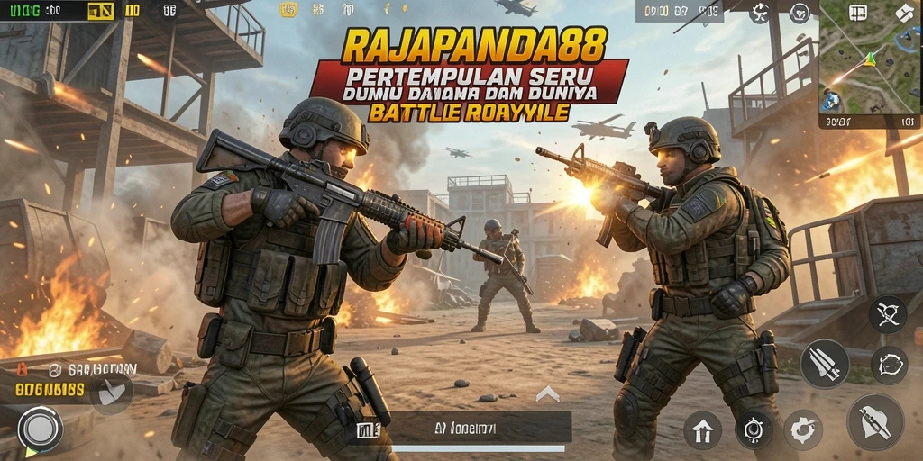 Gameplay mendebarkan di RAJAPANDA88 dengan pemain bertarung di arena.